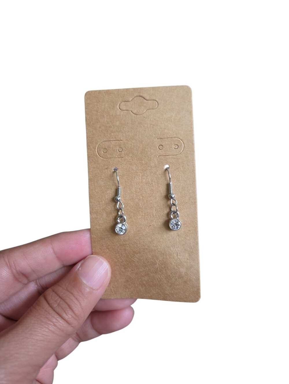Silver Toned Crystal Necklace and Drop Earring Set - Picture 2 of 3